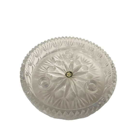 Princess House Exclusive 24% Lead Crystal Ring Holder Bowl Holder 3 Tapers AshTr - Picture 1 of 5